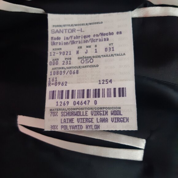 Hugo Boss Santor-L SZ 40 Men's Black Single Breasted Water Repellent Over Coat - Picture 8 of 15